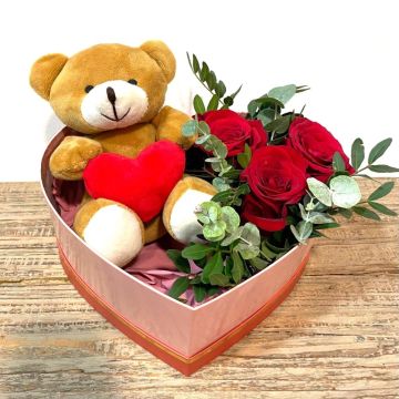 Caja corazon oso